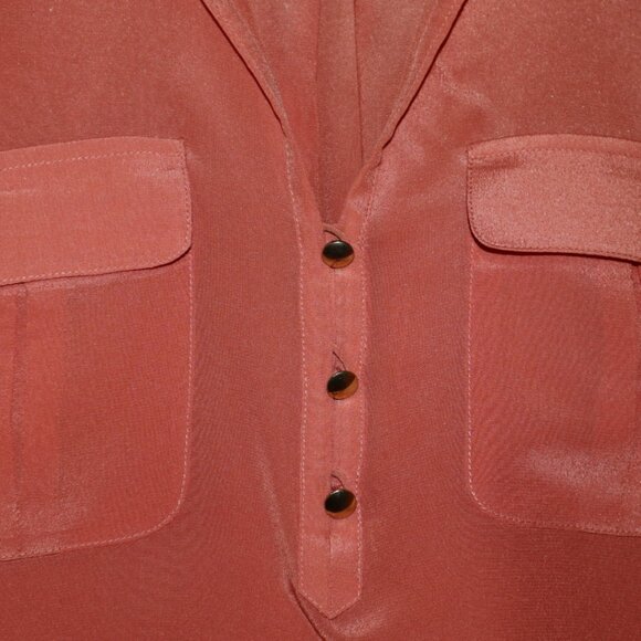 Banana Republic | Peach Silk Blouse, Size S - Picture 8 of 9